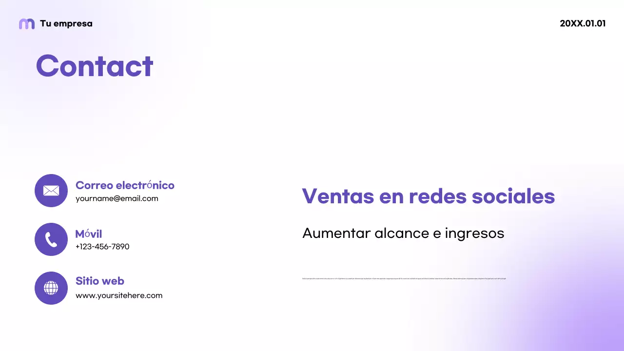 Promoción en redes sociales Purple Modern