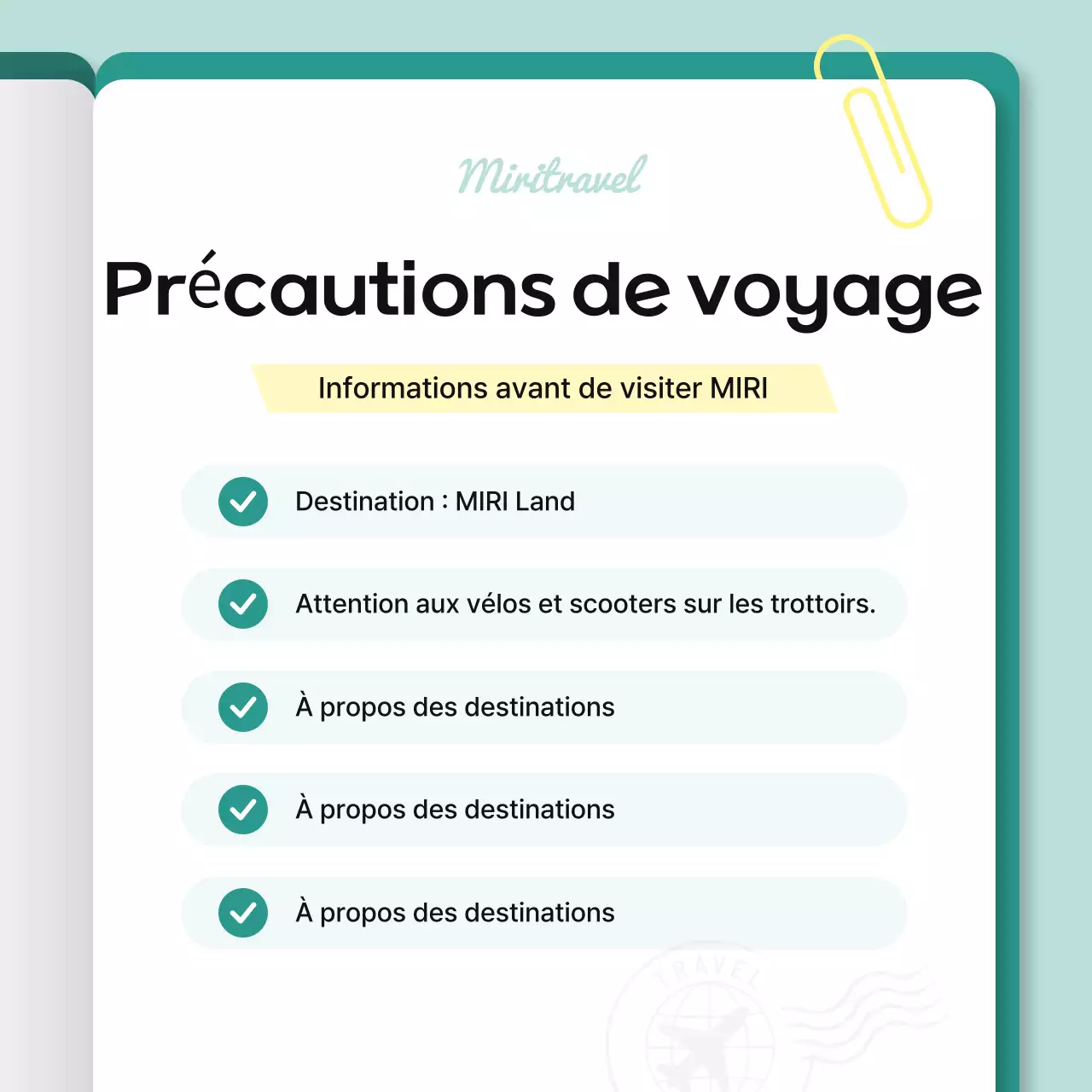 Guide de voyage Mint Simple