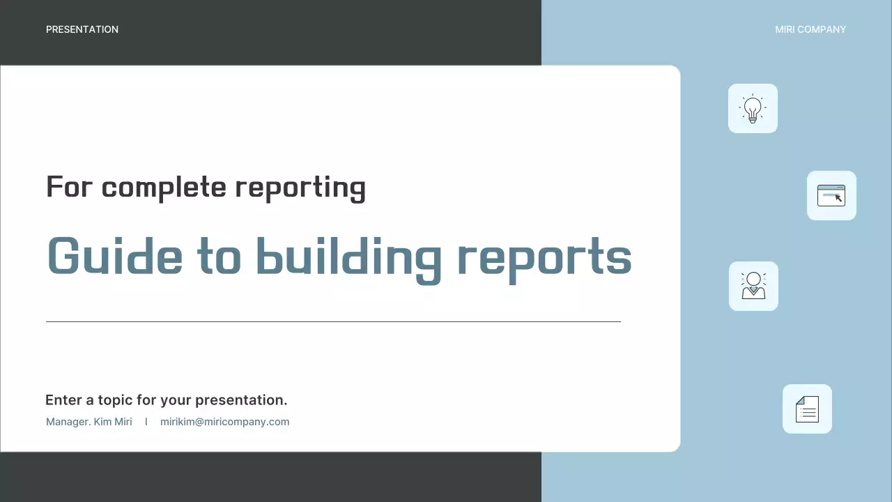 A simple business plan in gray and light blue