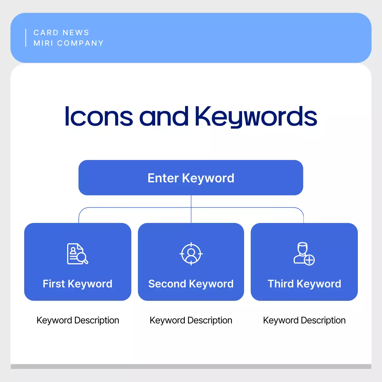 A simple business post in blue