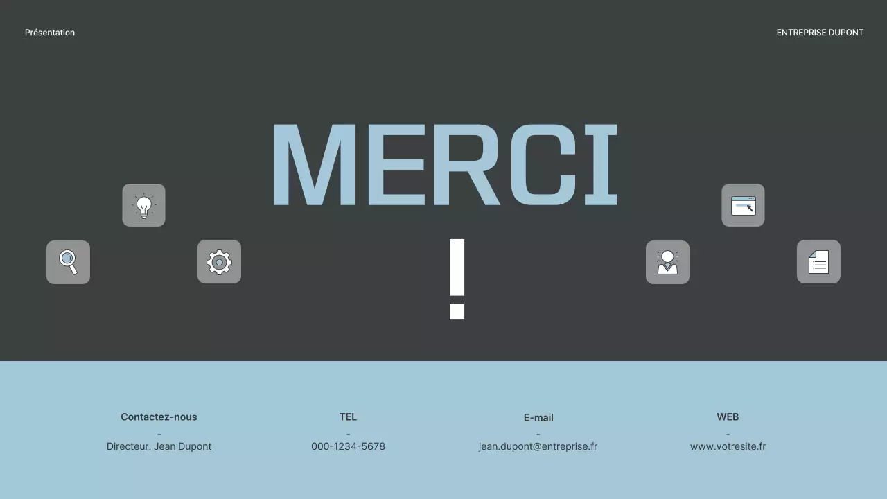 Un plan d'entreprise simple en gris et bleu clair