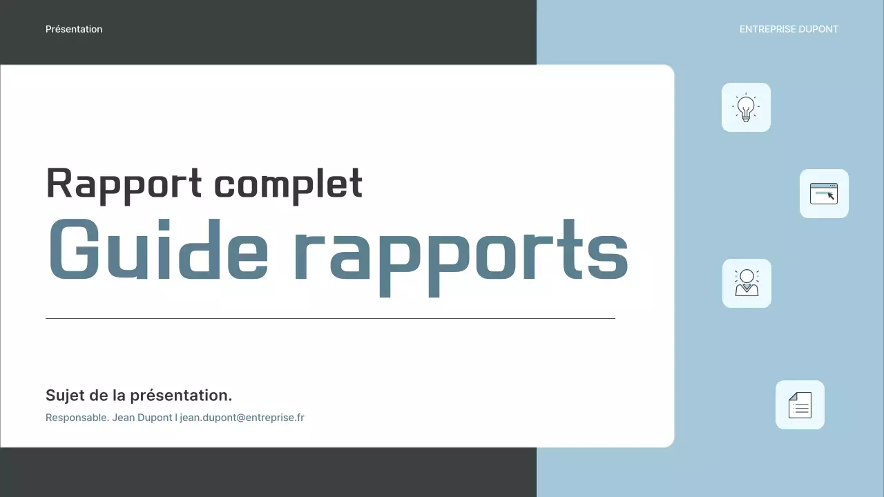 Un plan d'entreprise simple en gris et bleu clair