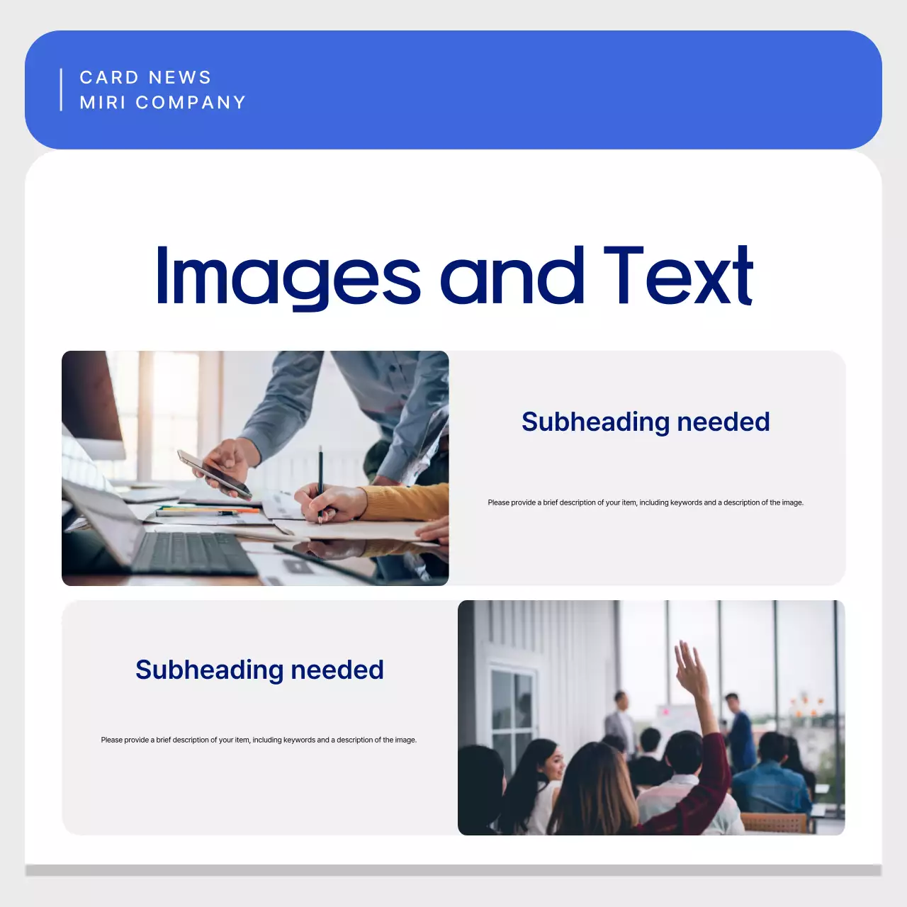 A simple business post in blue