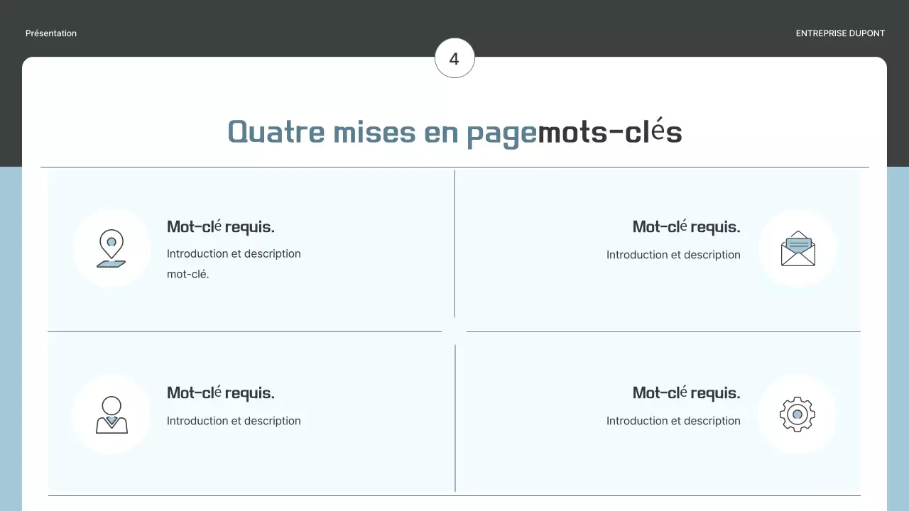 Un plan d'entreprise simple en gris et bleu clair