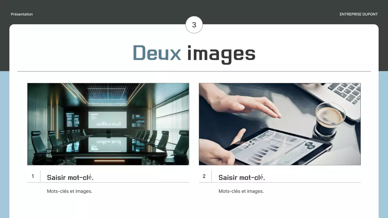 Un plan d'entreprise simple en gris et bleu clair