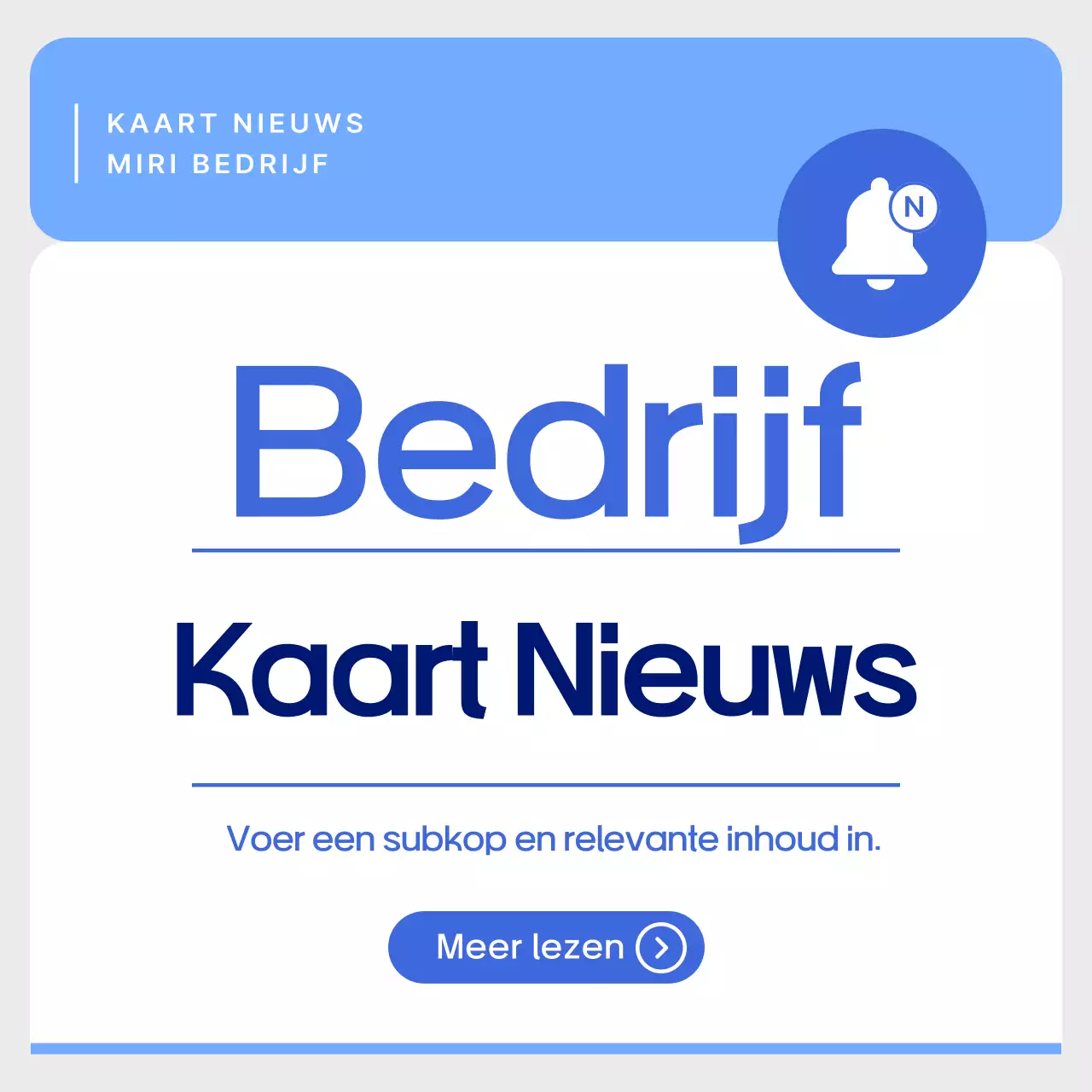 Eenvoudige zakelijke berichten in blauw