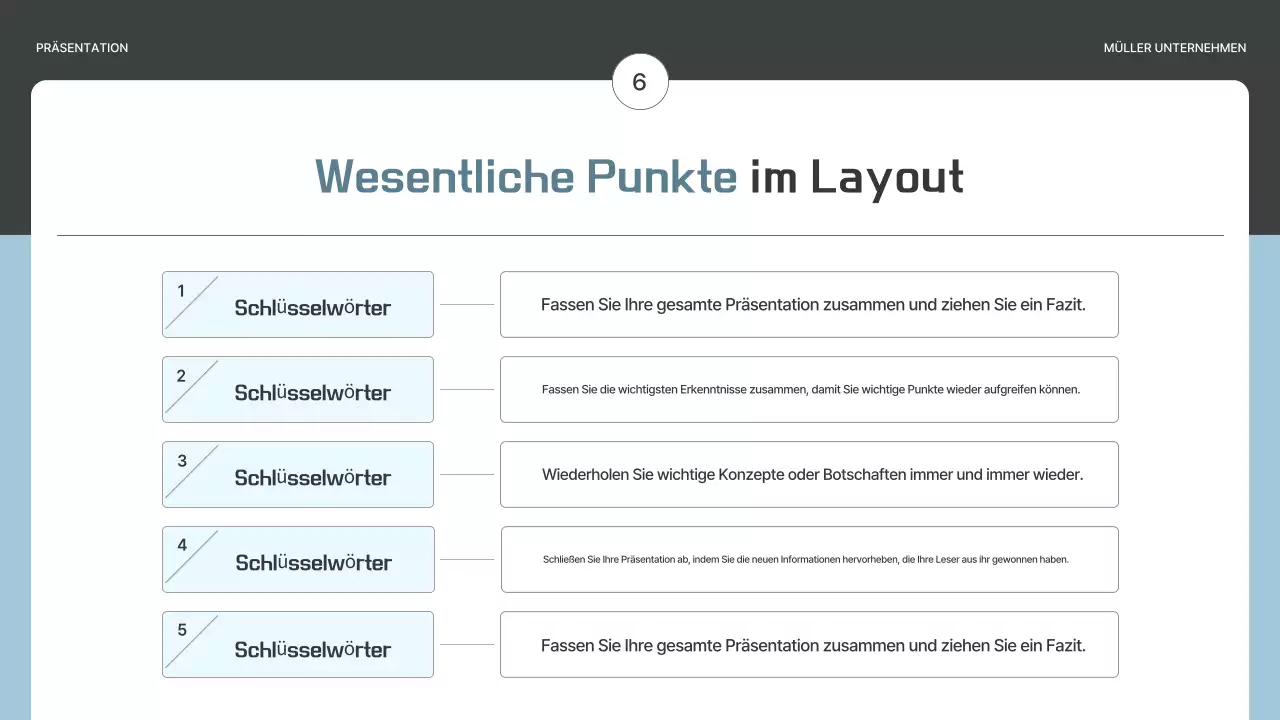 Ein einfacher Geschäftsplan in Grau und Hellblau