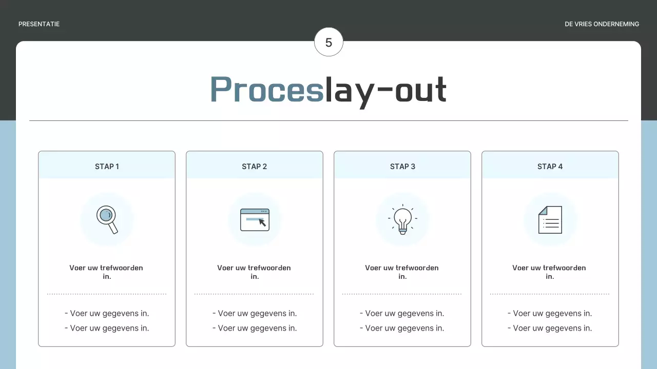 Een eenvoudig ondernemingsplan in grijs en lichtblauw