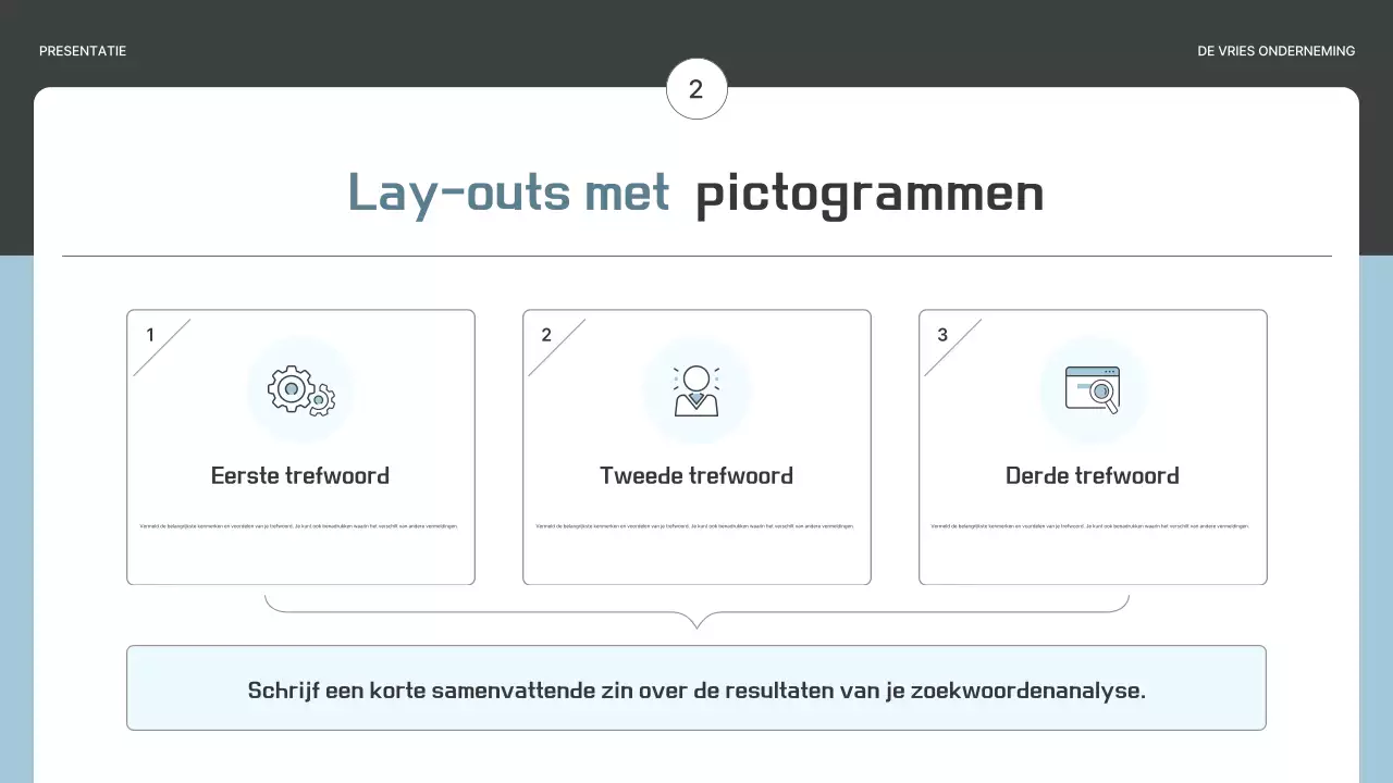 Een eenvoudig ondernemingsplan in grijs en lichtblauw