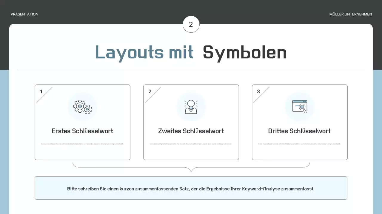 Ein einfacher Geschäftsplan in Grau und Hellblau