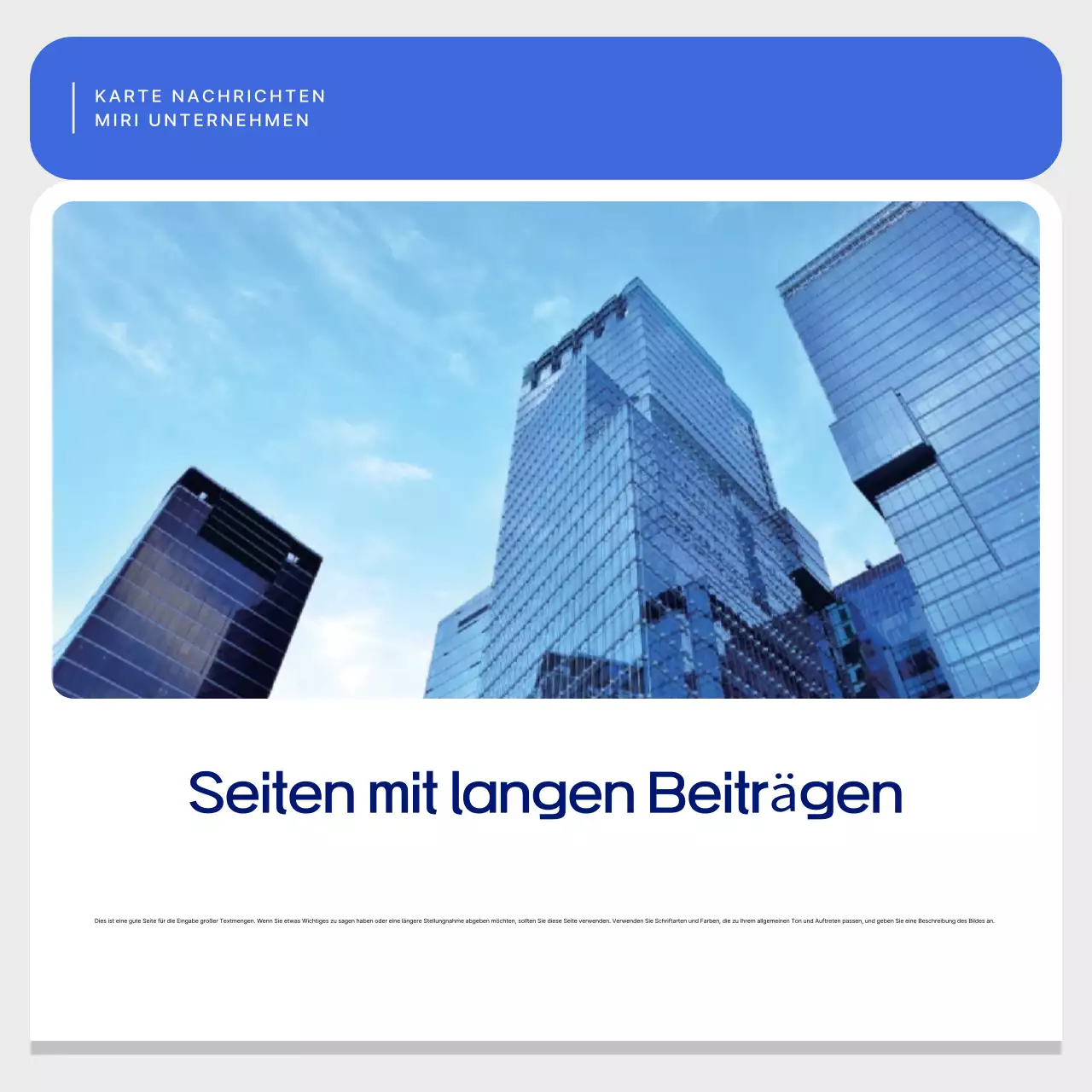 Einfache Geschäftspost in Blau