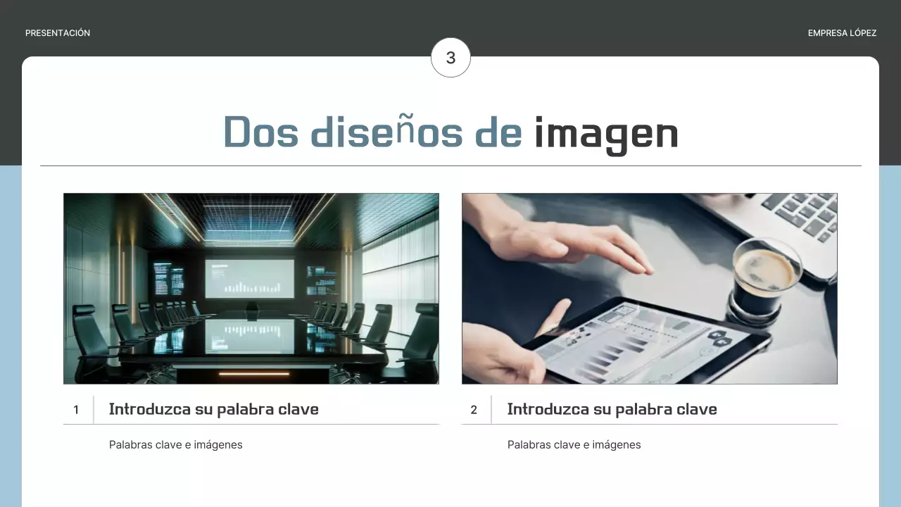 Un sencillo plan de empresa en gris y azul claro