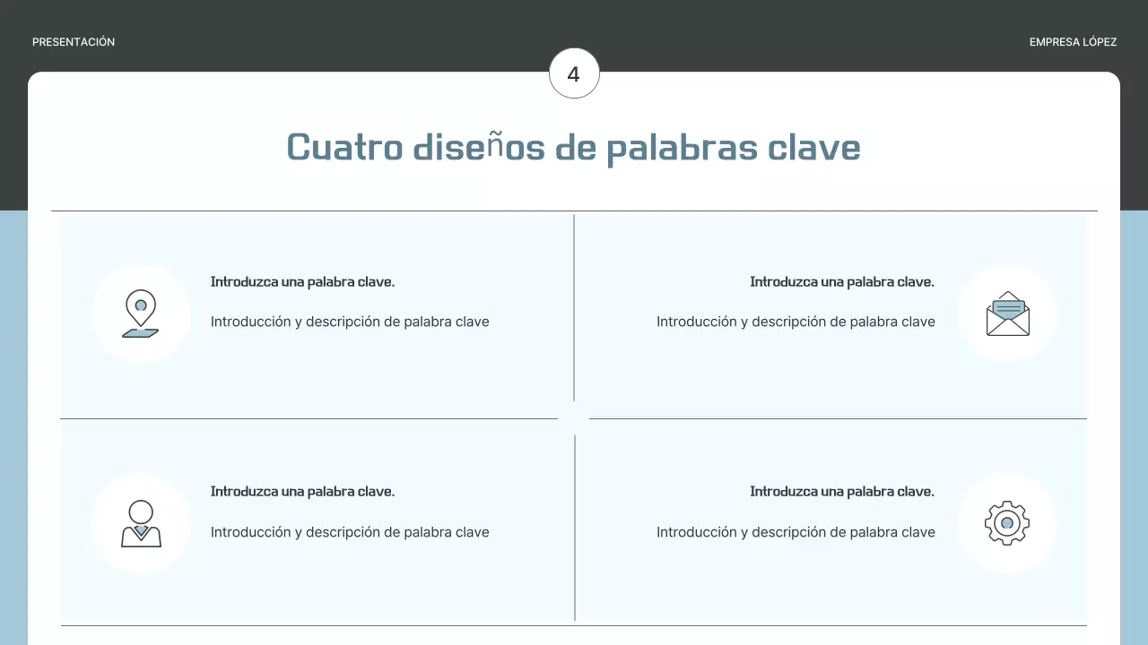 Un sencillo plan de empresa en gris y azul claro