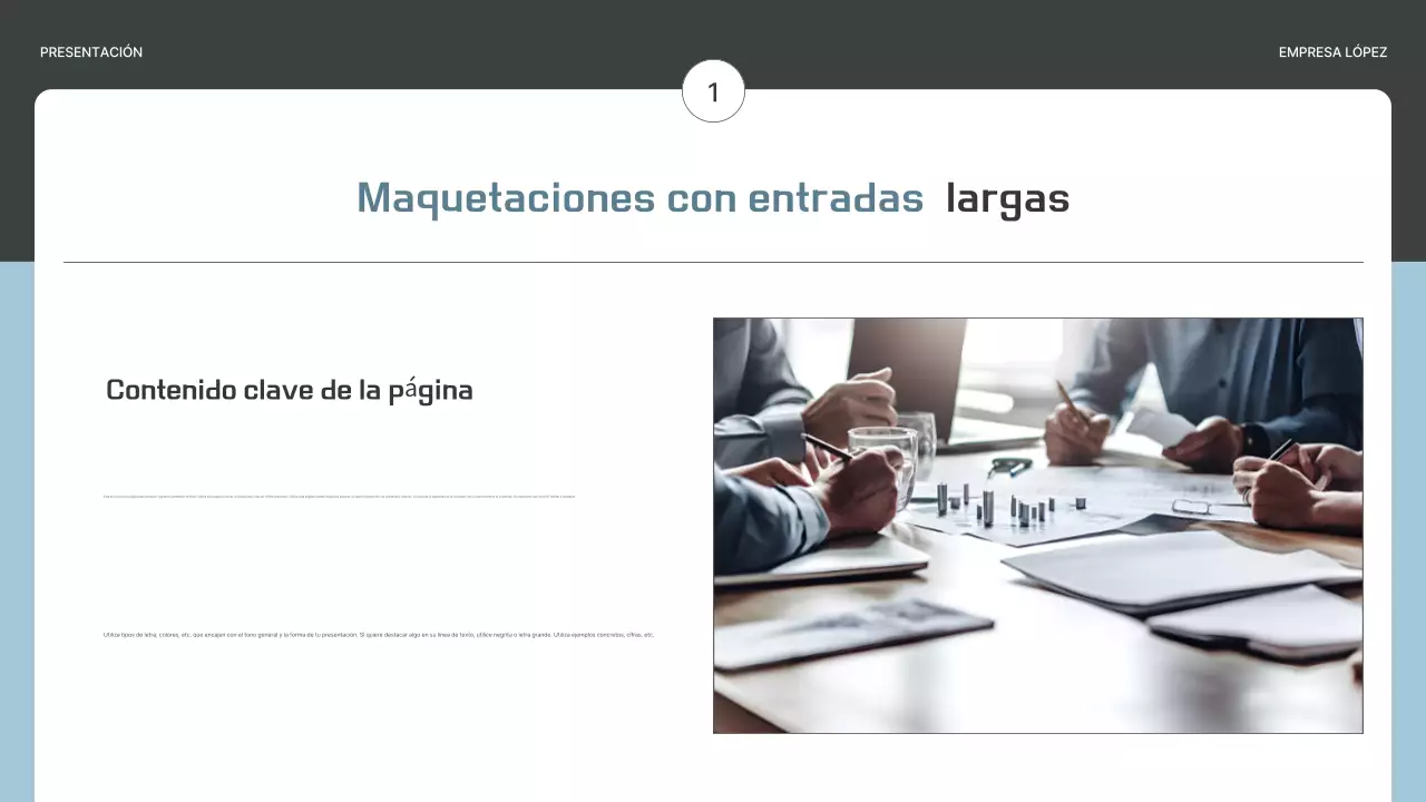 Un sencillo plan de empresa en gris y azul claro