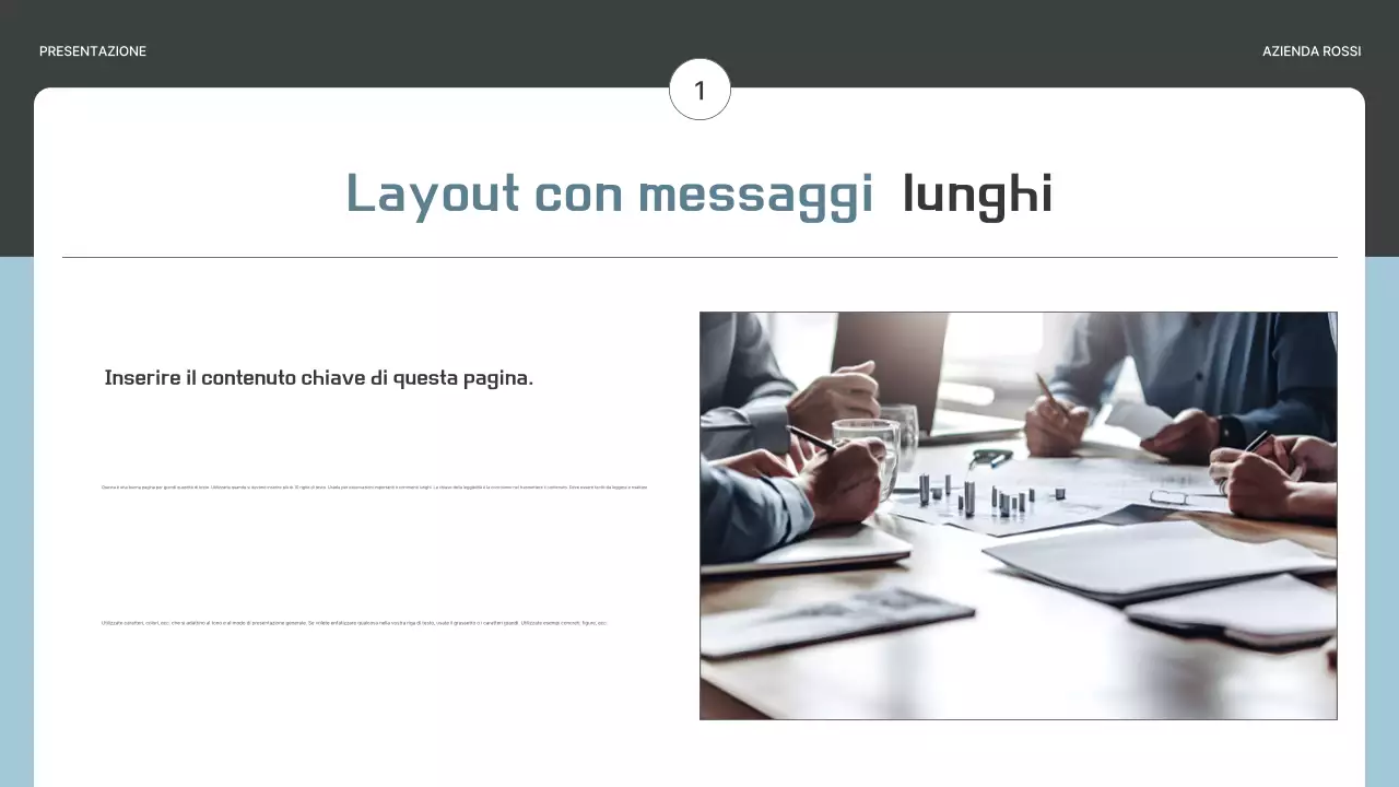 Un semplice business plan in grigio e azzurro