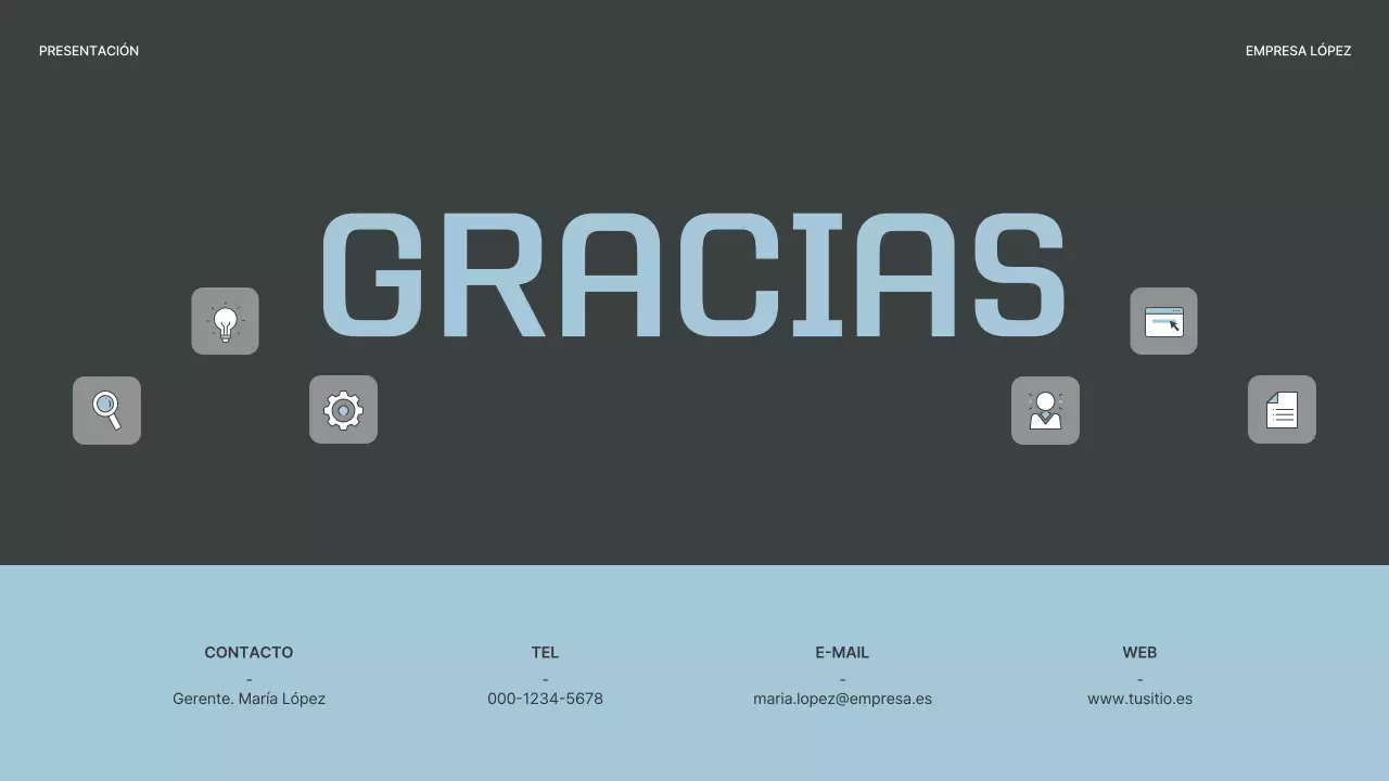 Un sencillo plan de empresa en gris y azul claro