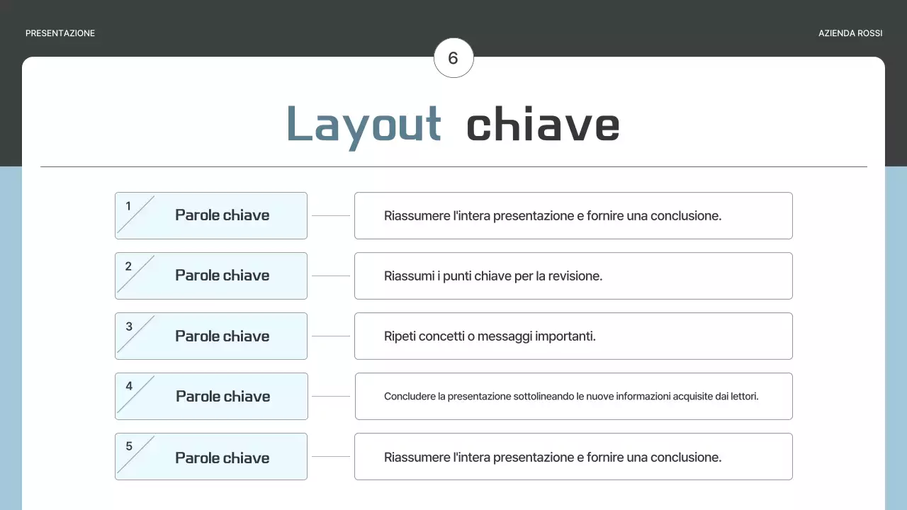 Un semplice business plan in grigio e azzurro