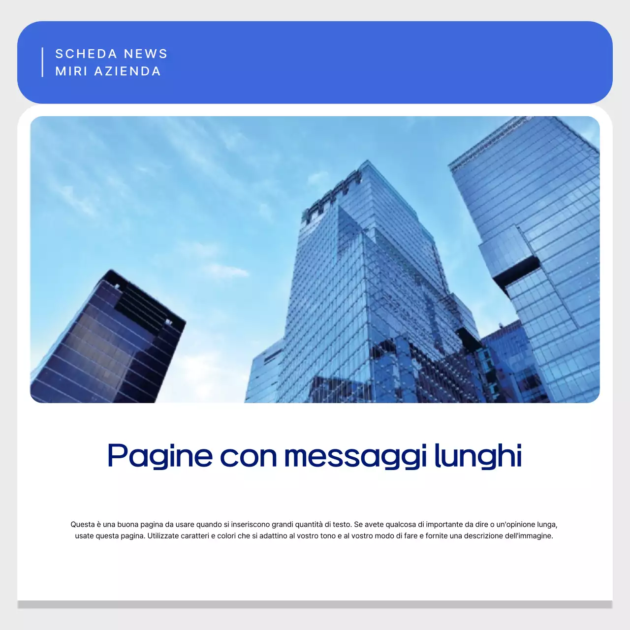 Messaggi aziendali semplici in blu