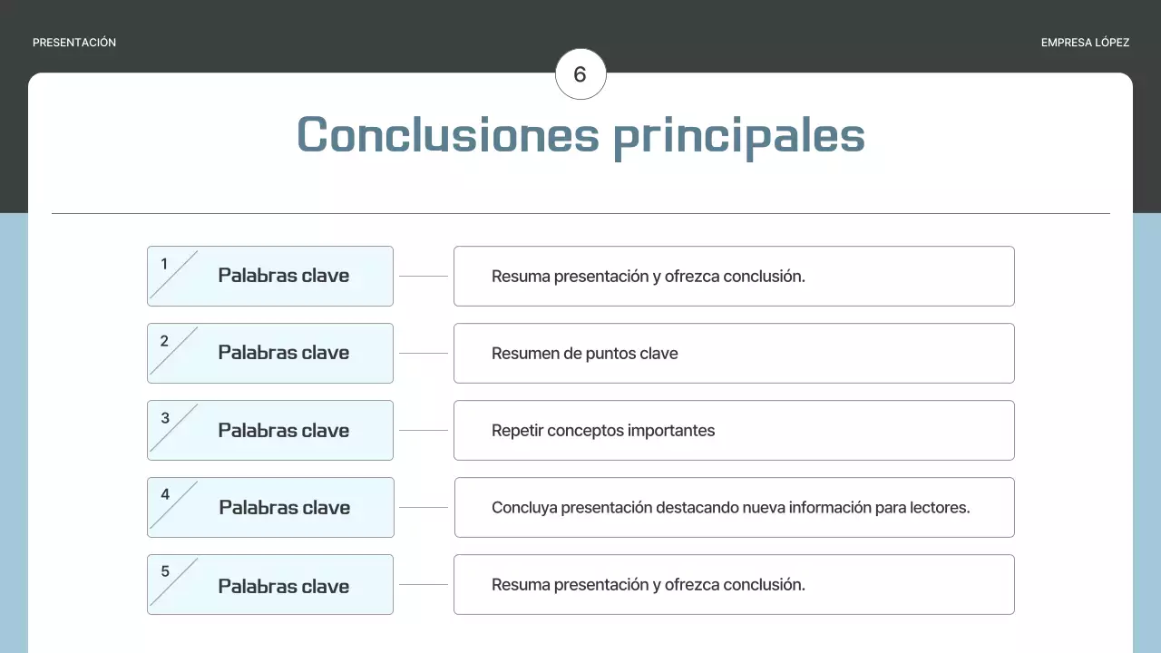 Un sencillo plan de empresa en gris y azul claro