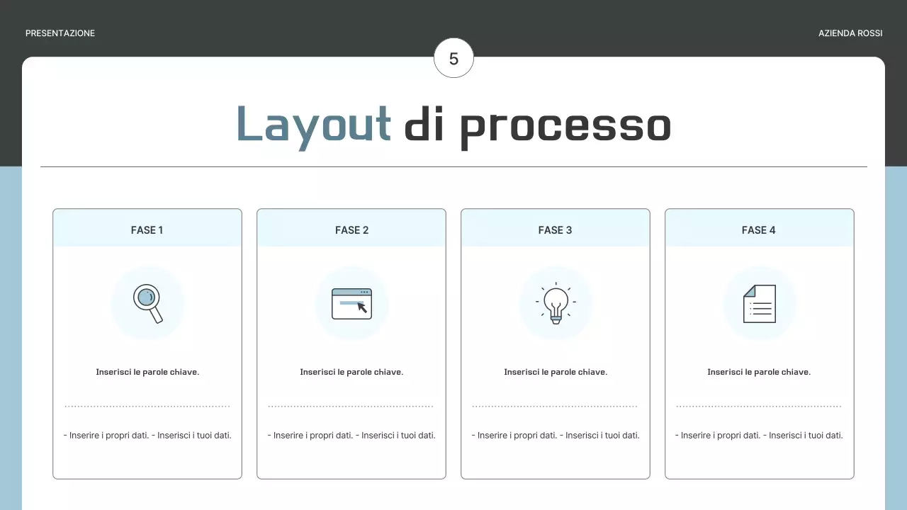 Un semplice business plan in grigio e azzurro