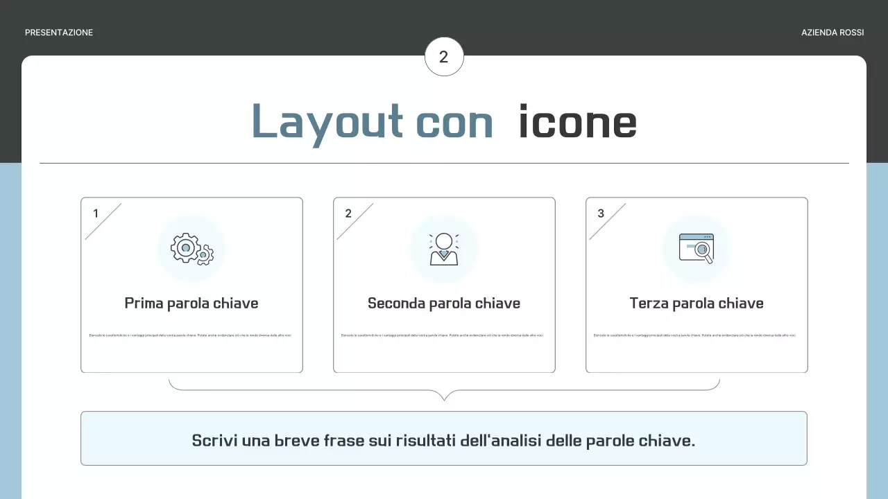 Un semplice business plan in grigio e azzurro
