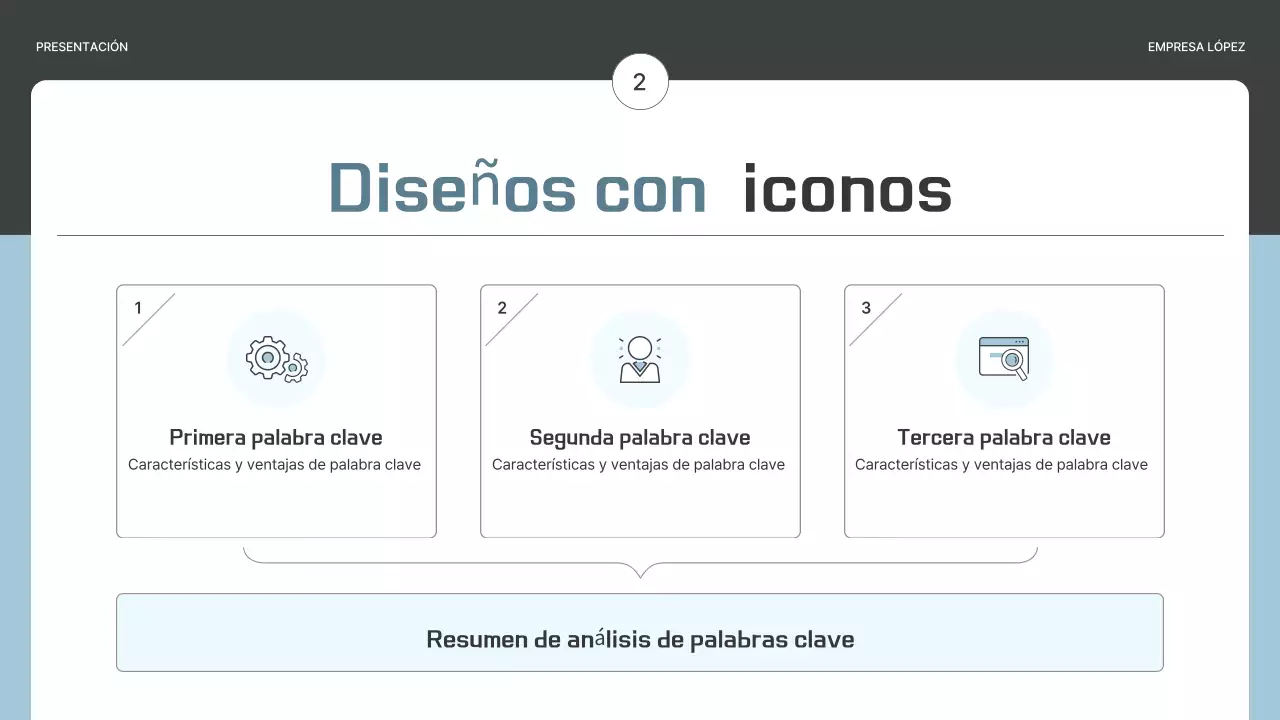 Un sencillo plan de empresa en gris y azul claro