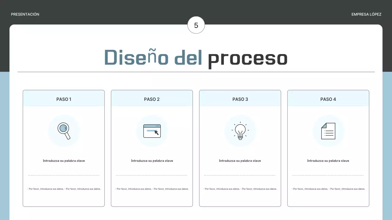 Un sencillo plan de empresa en gris y azul claro