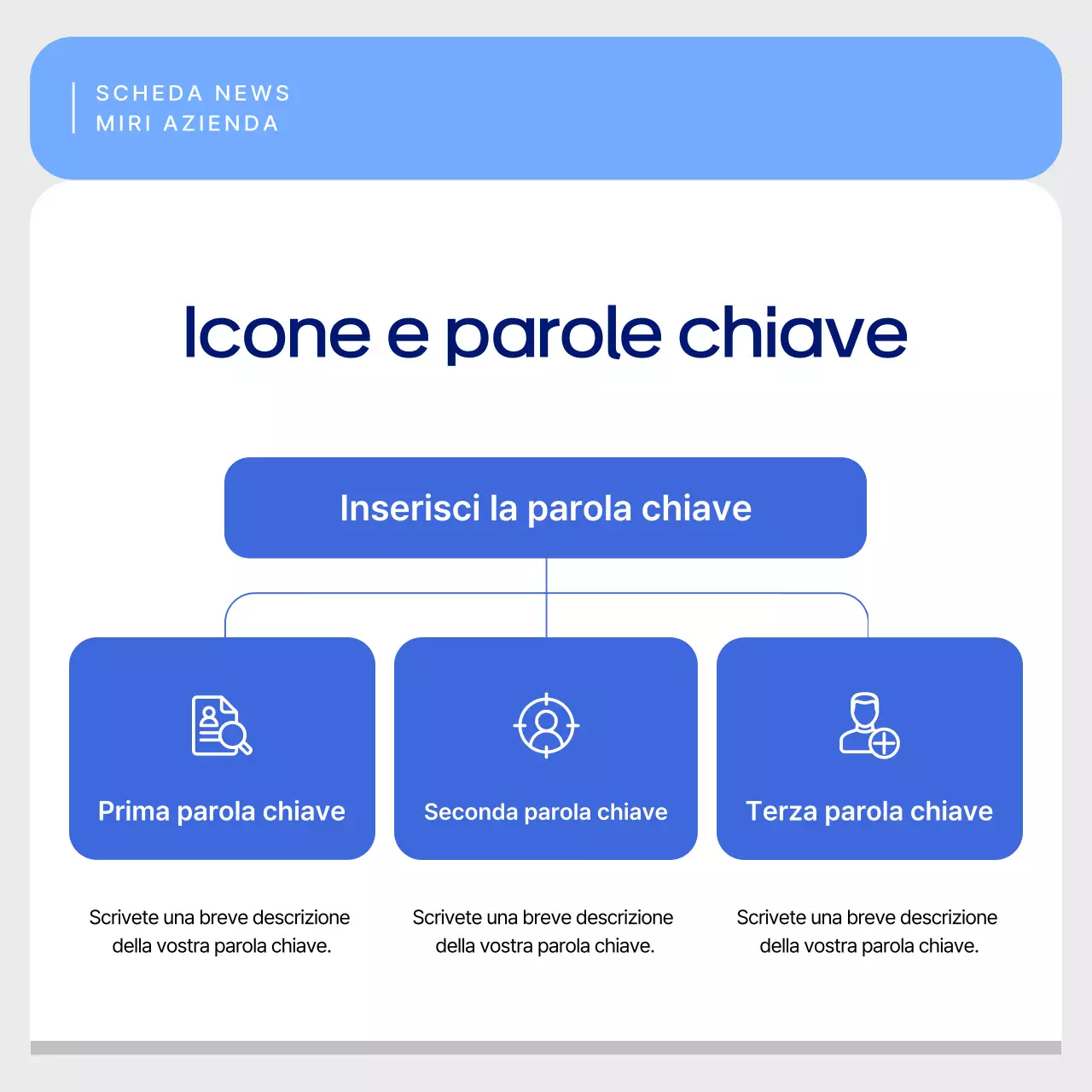 Messaggi aziendali semplici in blu