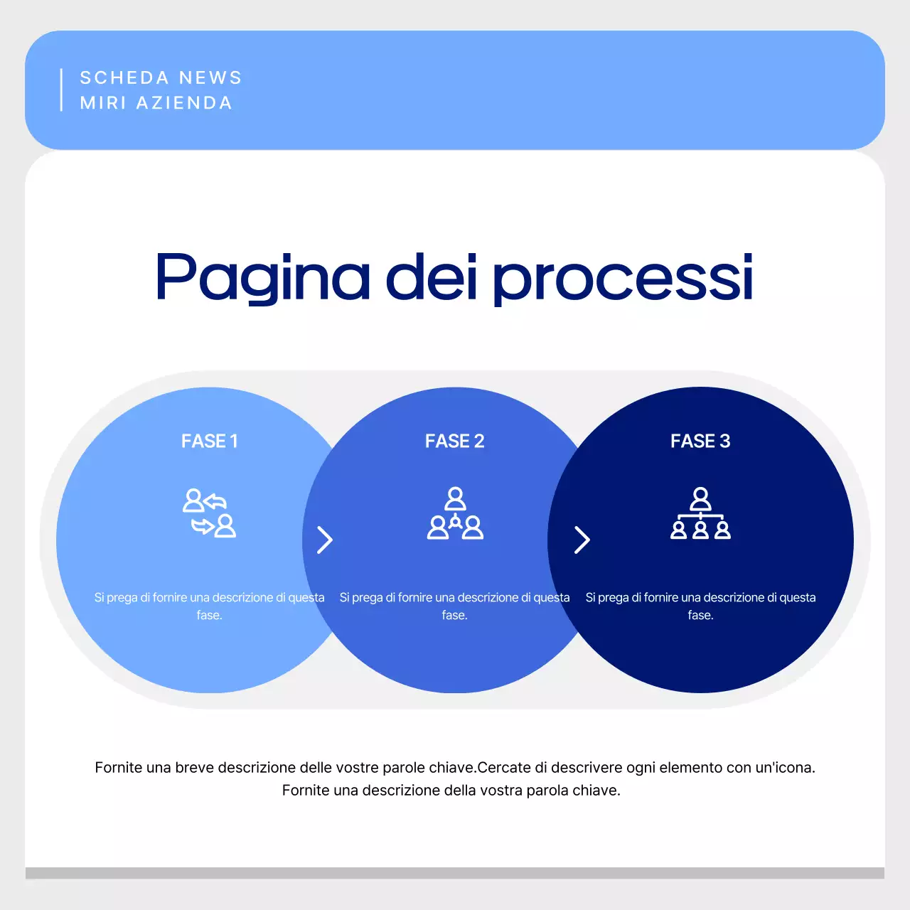 Messaggi aziendali semplici in blu