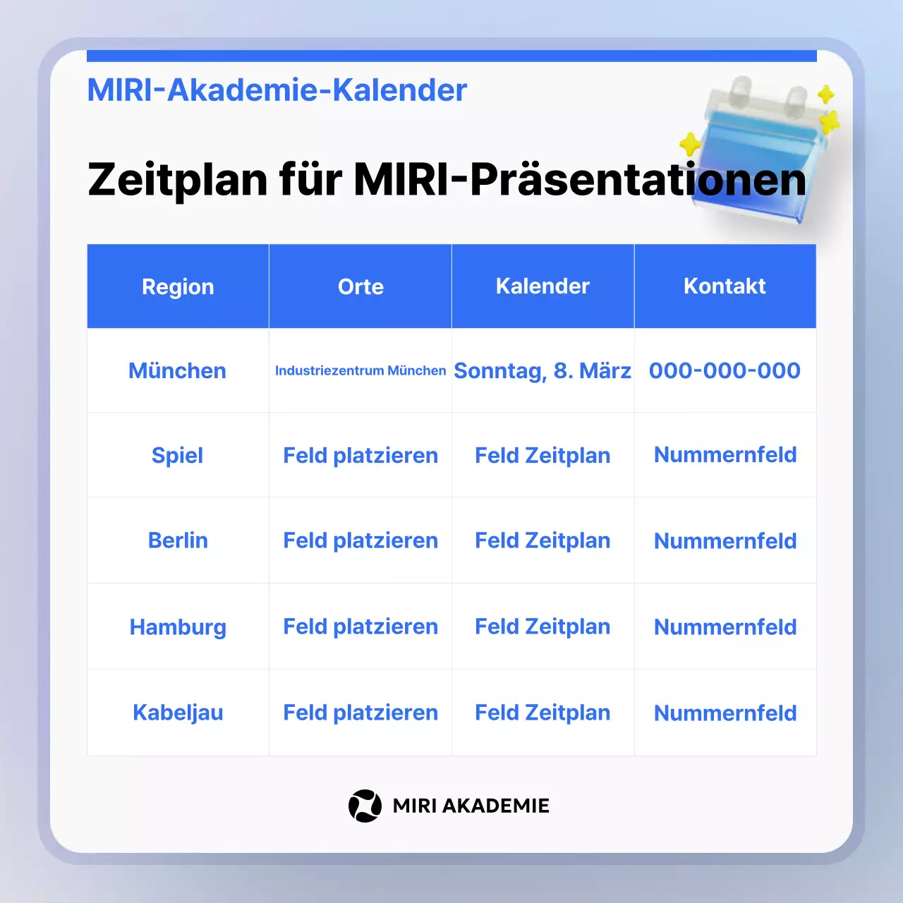 Förderung von hellblauen modernen Geschäftspräsentationen
