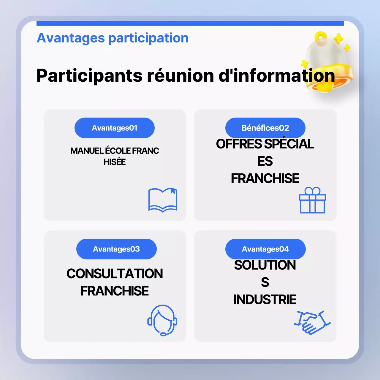 Promouvoir des présentations d'entreprise modernes en bleu clair