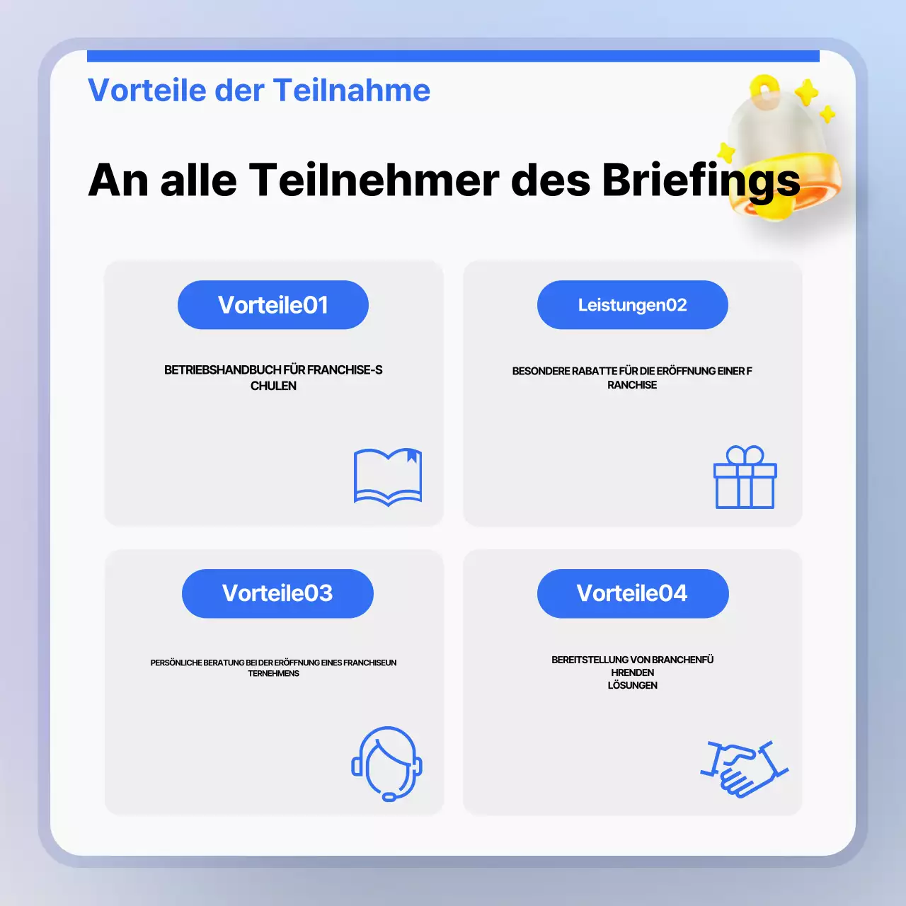 Förderung von hellblauen modernen Geschäftspräsentationen
