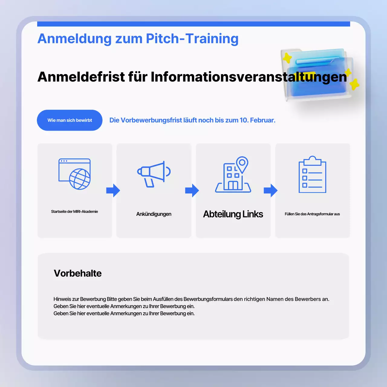 Förderung von hellblauen modernen Geschäftspräsentationen