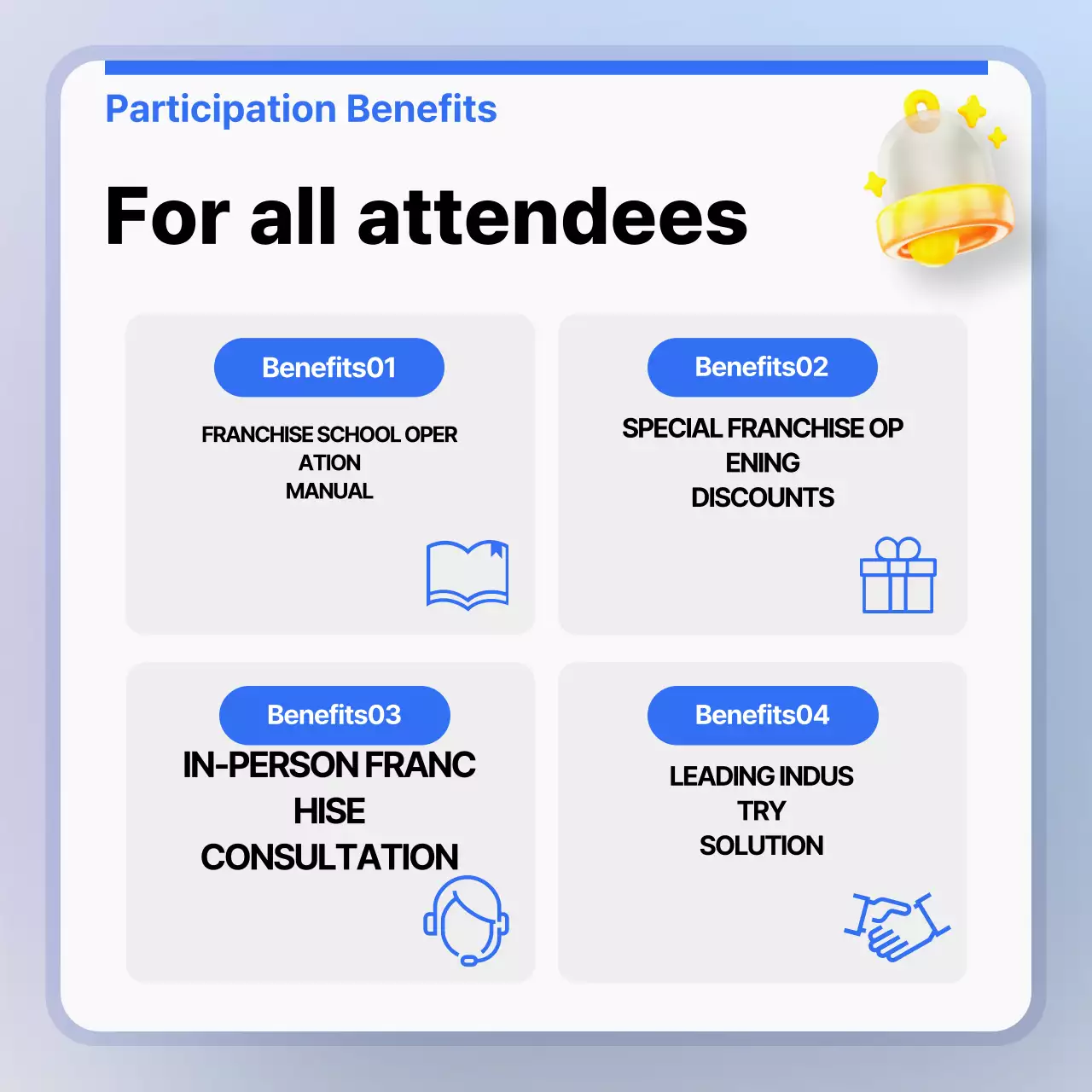 Promover apresentações empresariais modernas em azul claro