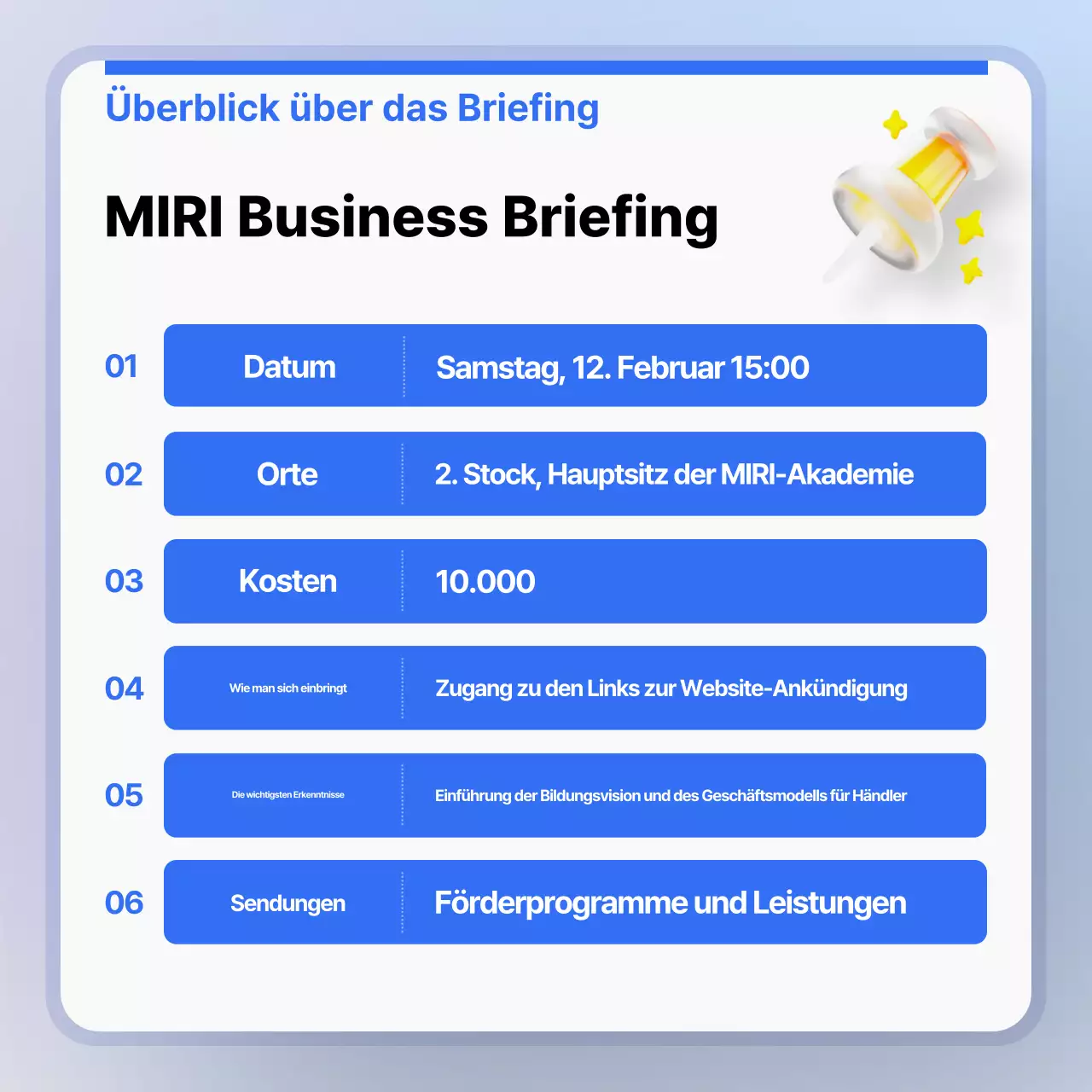 Förderung von hellblauen modernen Geschäftspräsentationen