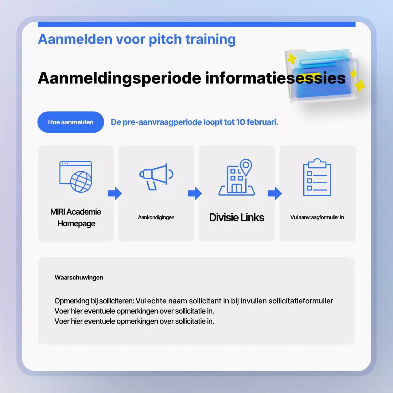Promoot lichtblauwe moderne bedrijfspresentaties