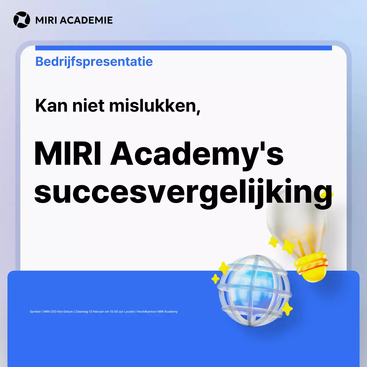 Promoot lichtblauwe moderne bedrijfspresentaties