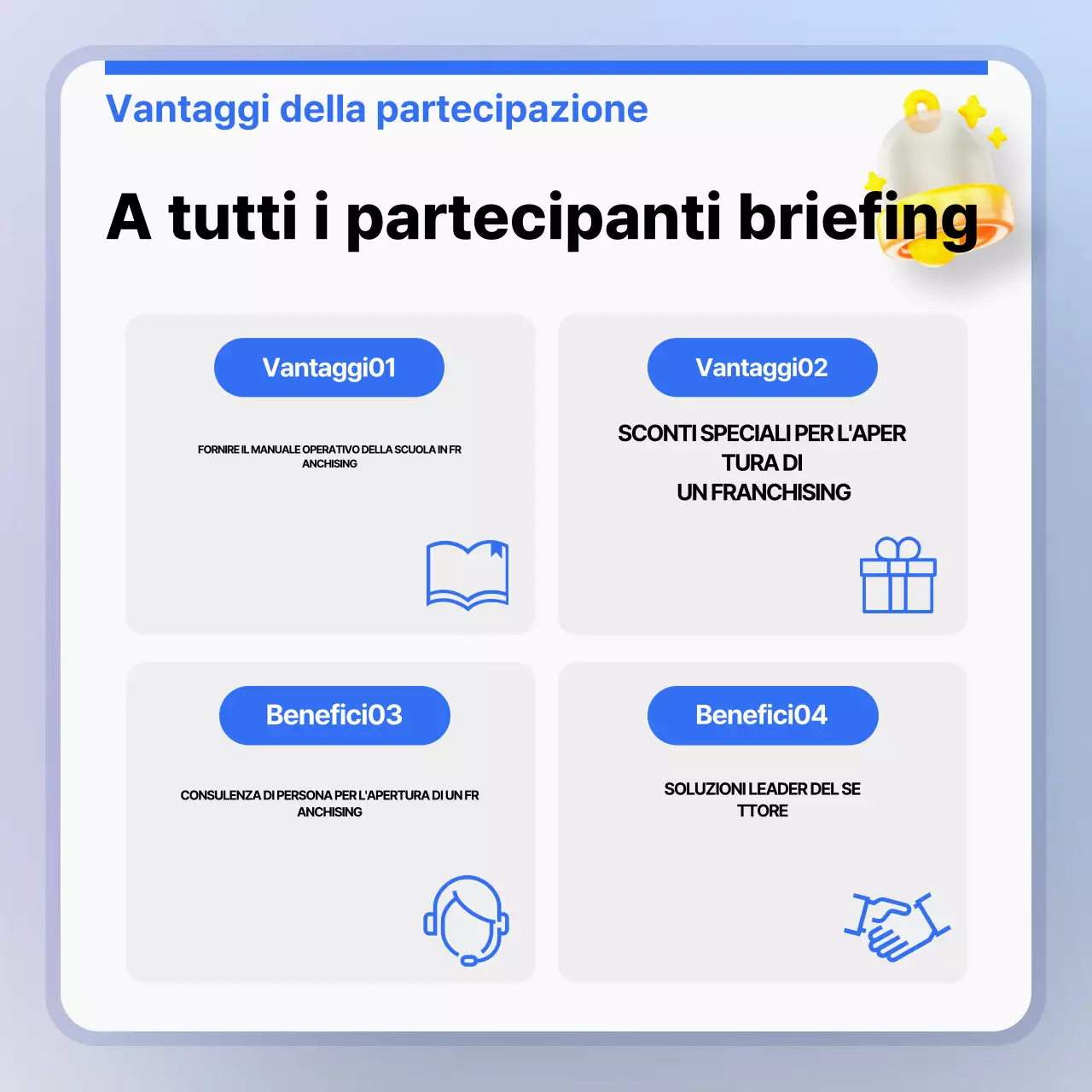 Promuovere presentazioni aziendali moderne di colore blu chiaro
