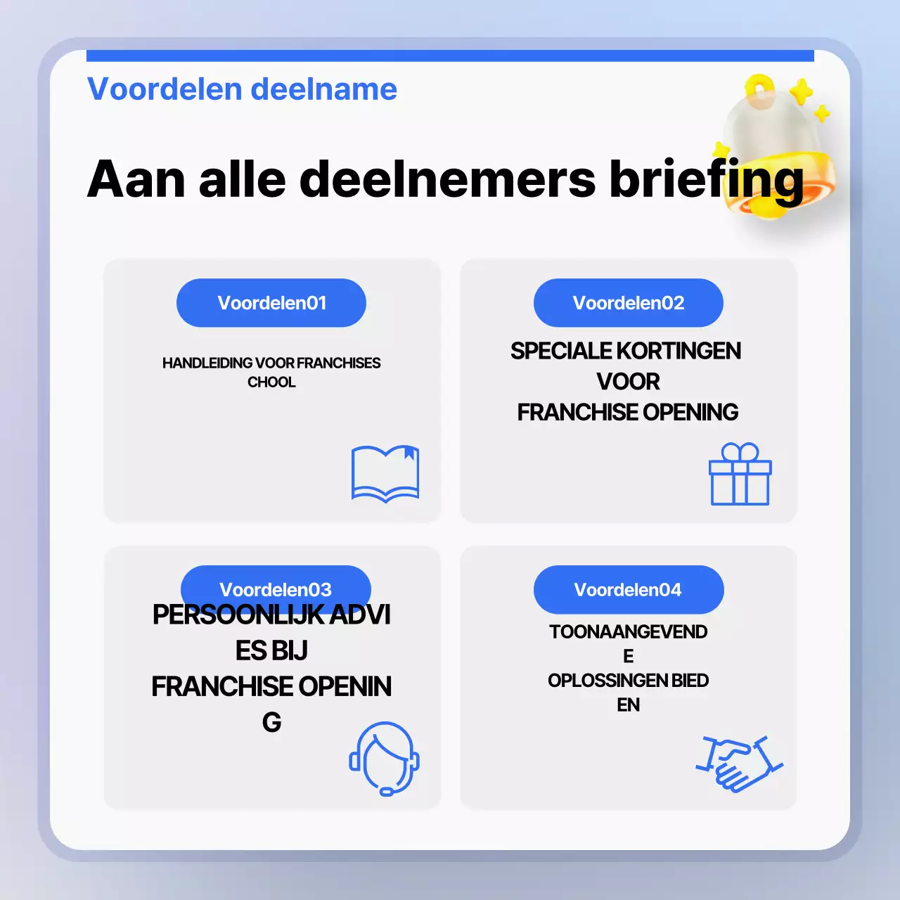 Promoot lichtblauwe moderne bedrijfspresentaties