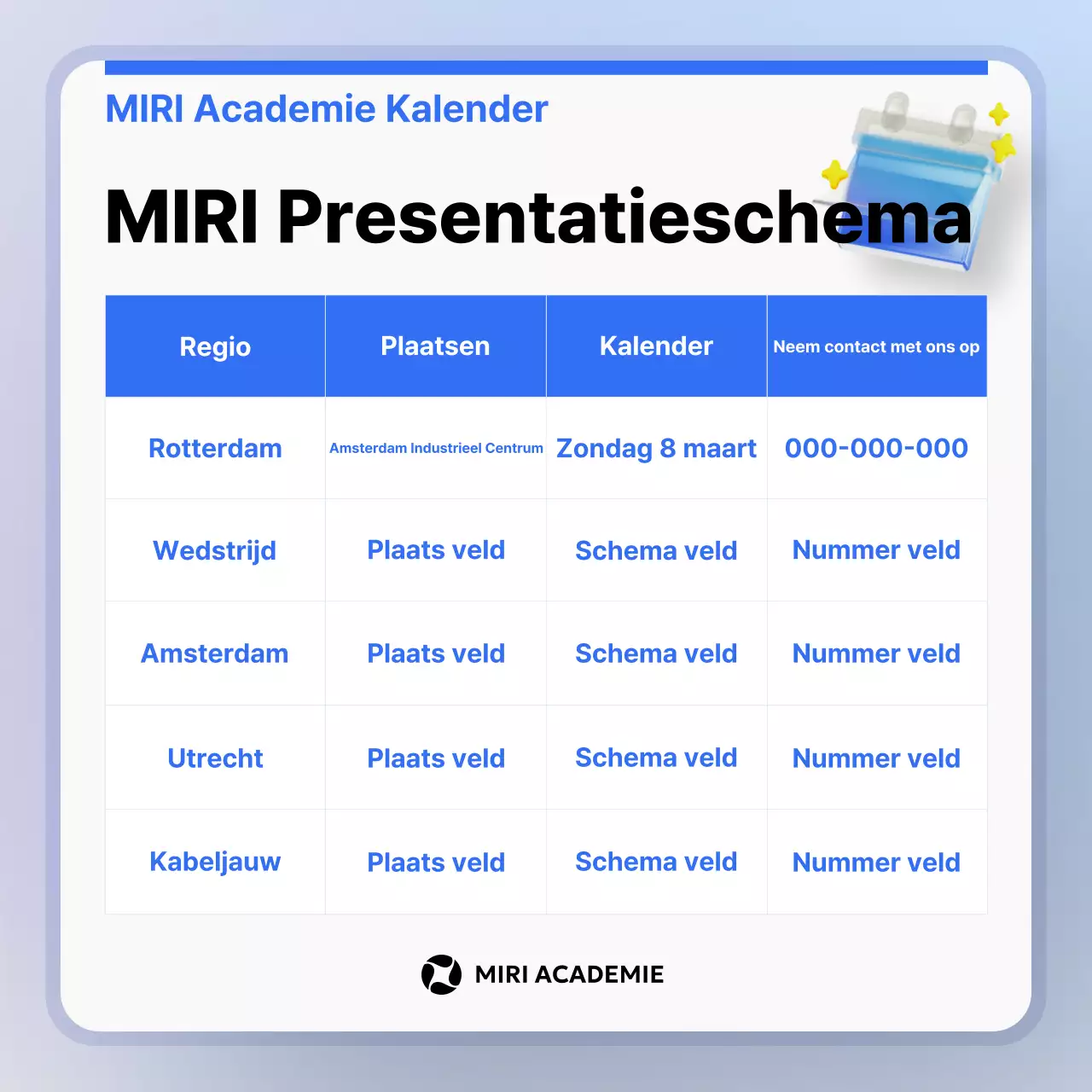 Promoot lichtblauwe moderne bedrijfspresentaties
