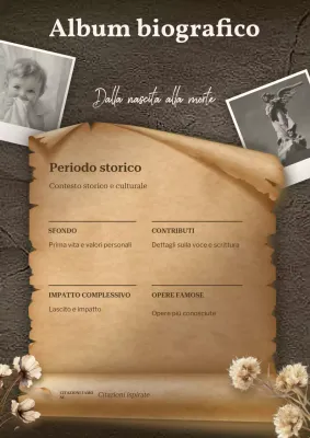 guida biografica d'epoca marrone