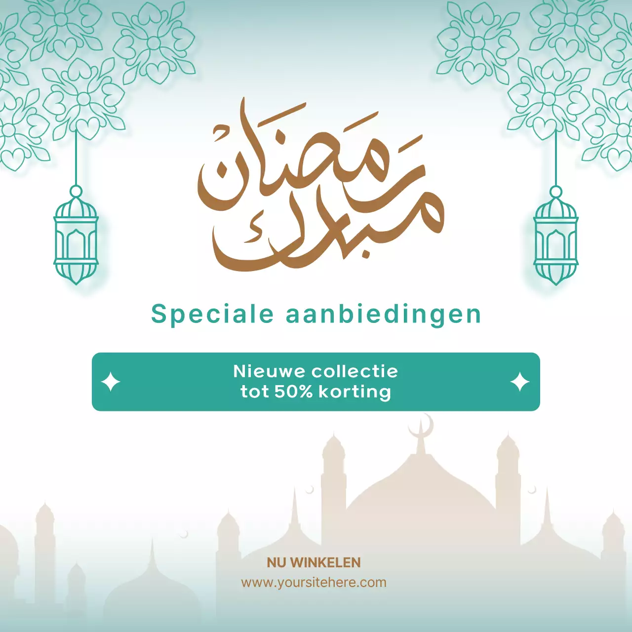 witte elegante Ramadan promotie