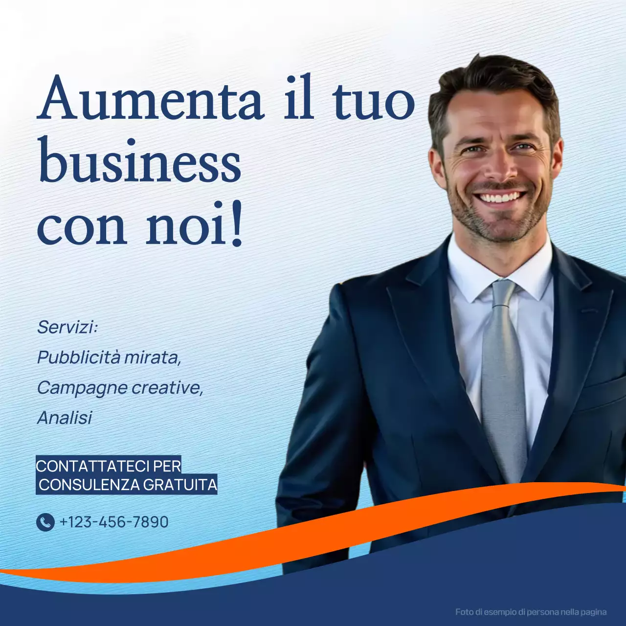 promozione aziendale moderna blu