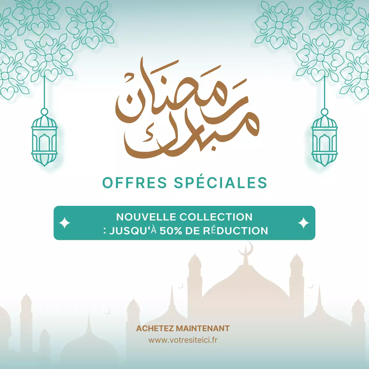 blanc élégant Promotion du Ramadan