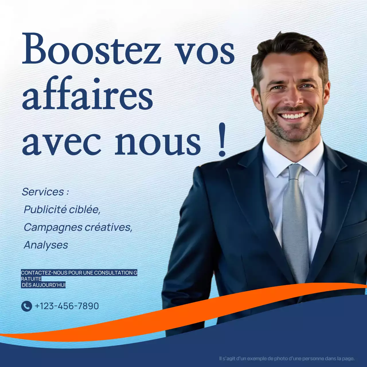 promotion d'entreprise moderne bleue