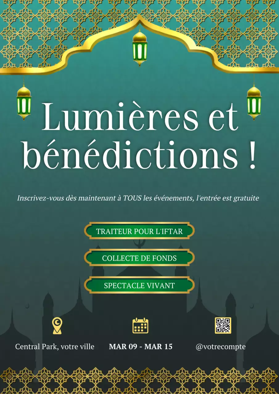 Affiche web pour la promotion d'un événement traditionnel du Ramadan
