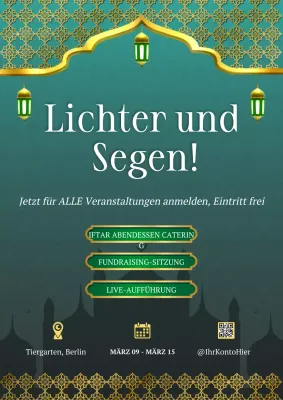 Grünes traditionelles Ramadan-Werbe-Webposter