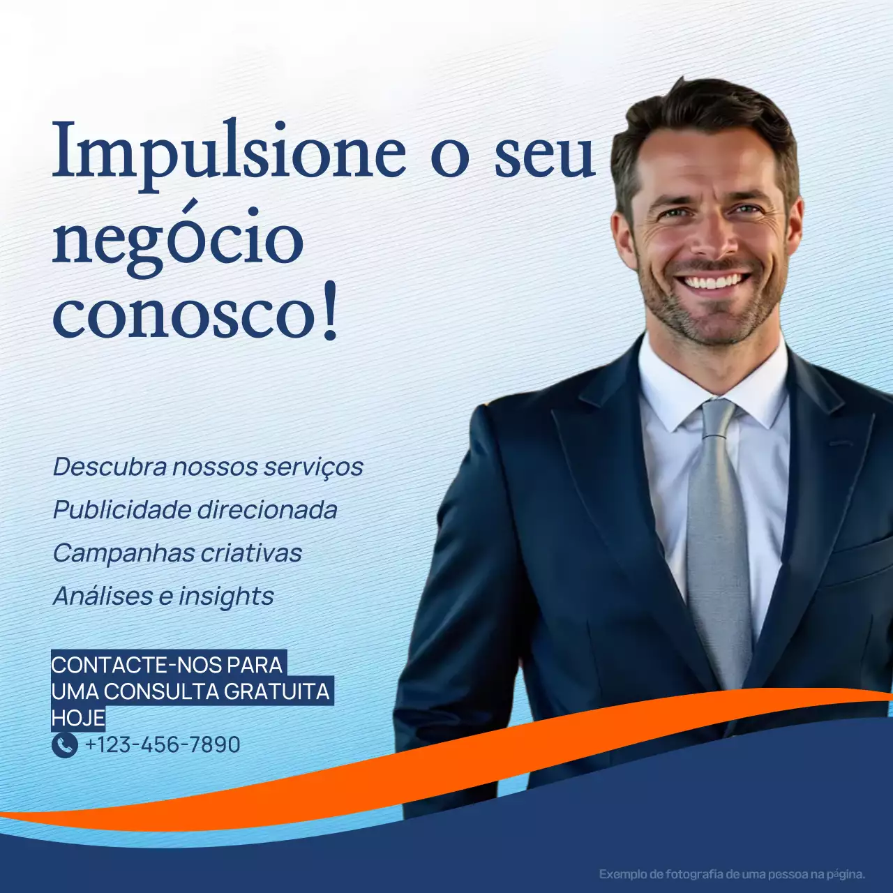 promoção comercial moderna azul