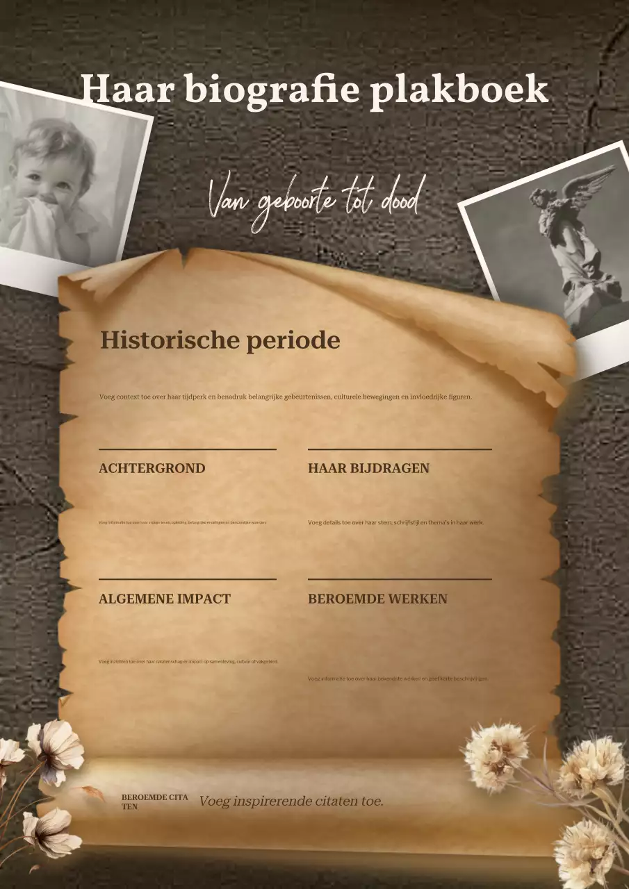 bruine vintage biografiegids