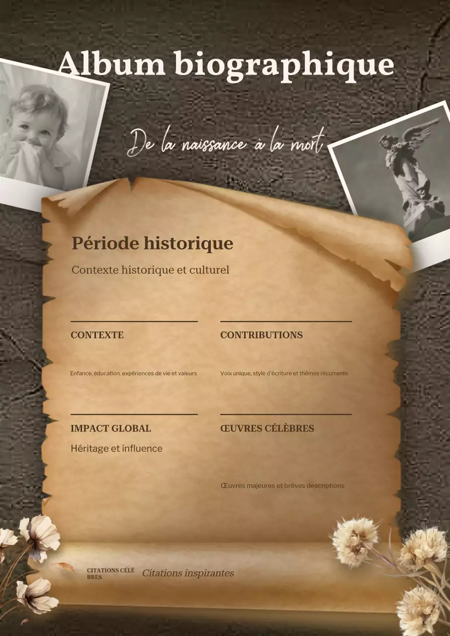 guide biographique vintage marron